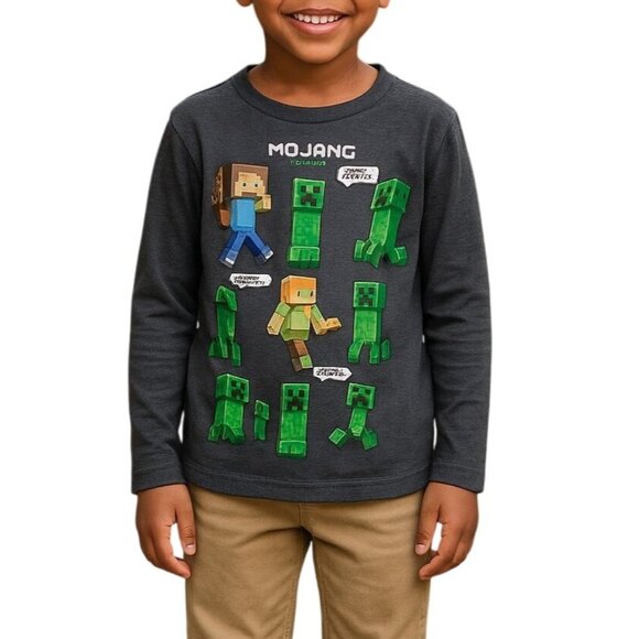 Minecraft Kids Size XS Creeper Graphic Tee Mad Engine Mojang Studios 2021 - Picture 1 of 6